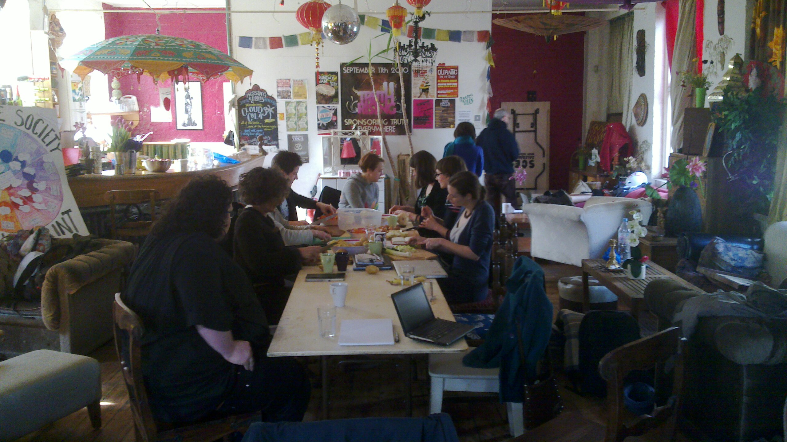Members coworking on laptops