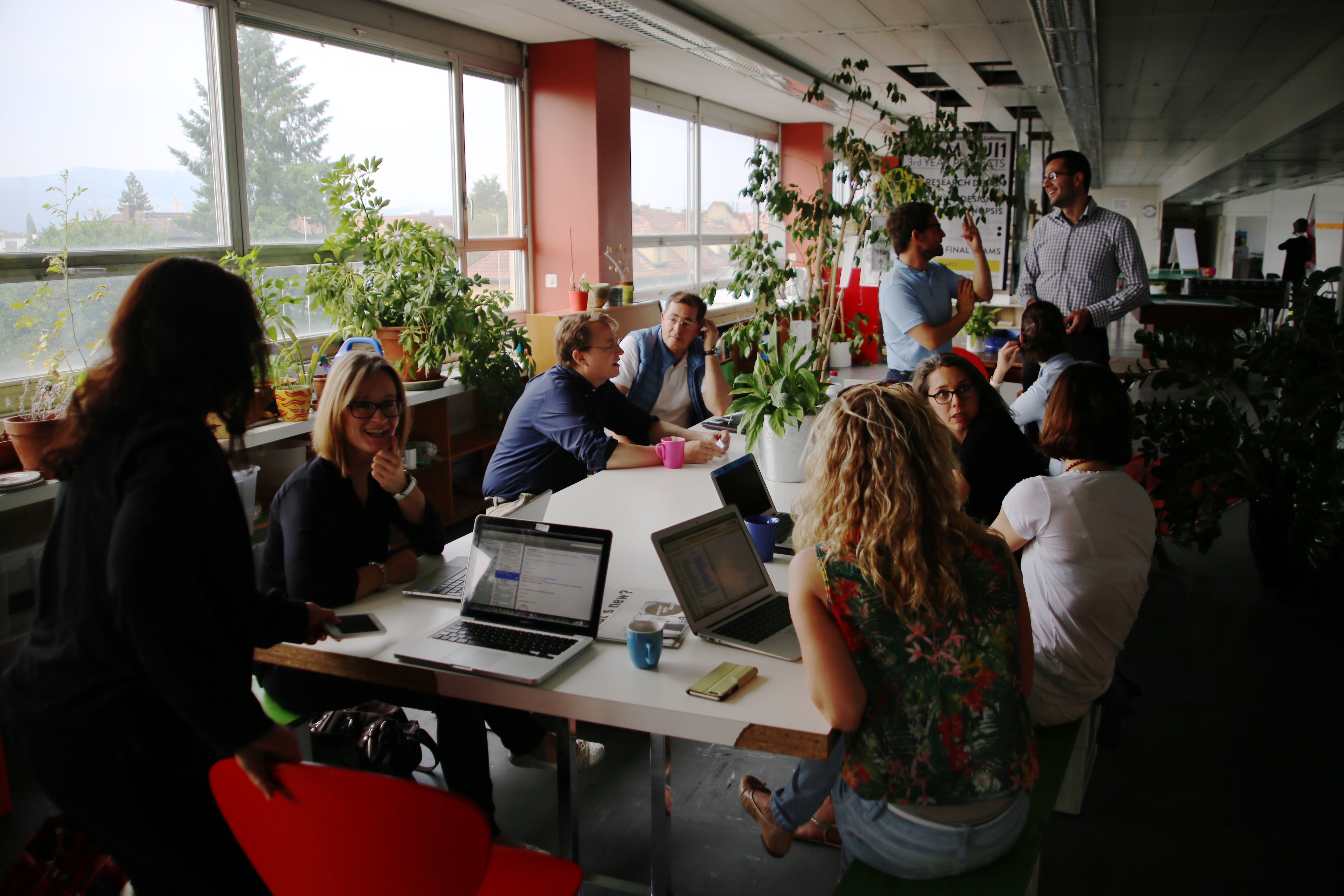 A coworking community gathering