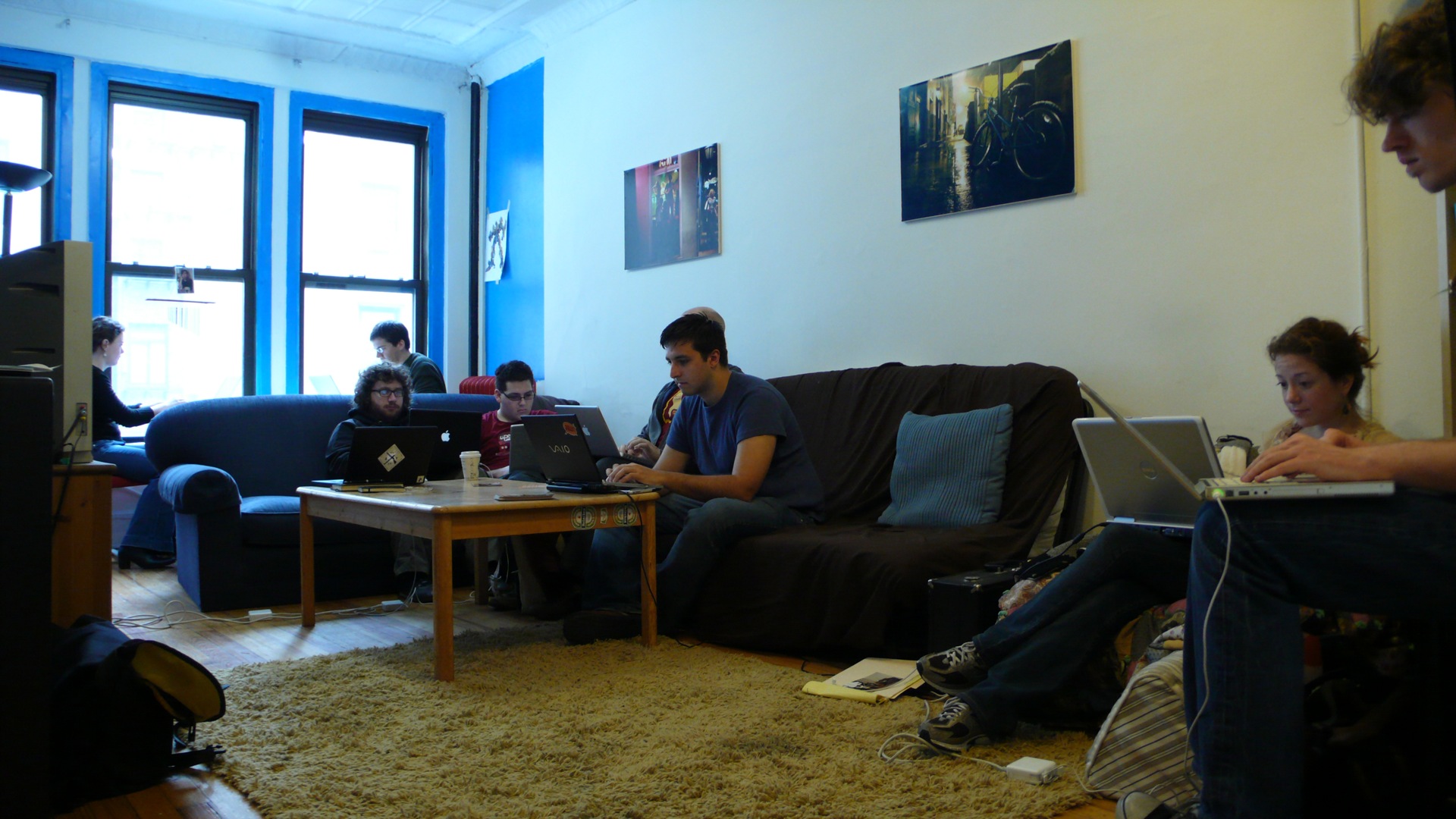 Members building a coworking space together
